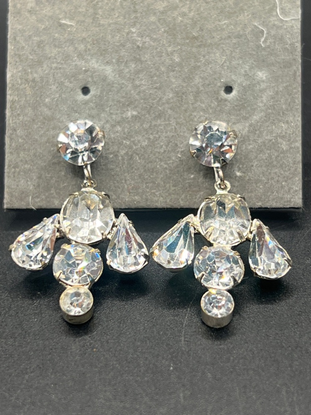 Crystal Drop Chandelier Earrings - Clear Sparkle